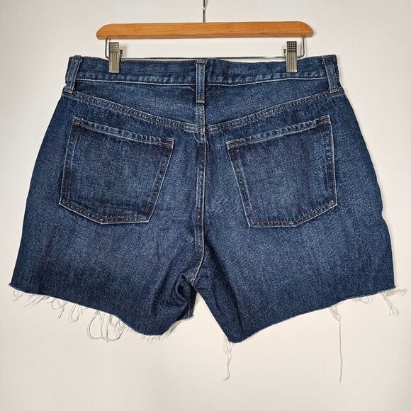Old Navy Women High-Rise Slouchy‎ Cut Off Shorts Jean Mid-Wash Denim Blue 14 - Picture 4 of 9